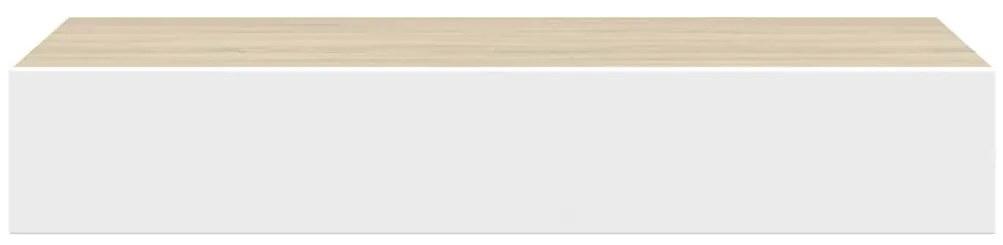 vidaXL Ράφια Τοίχου για Συρτάρια 2 τεμ. Δρυς και Λευκό 60x23,5x10 εκ. από MDF