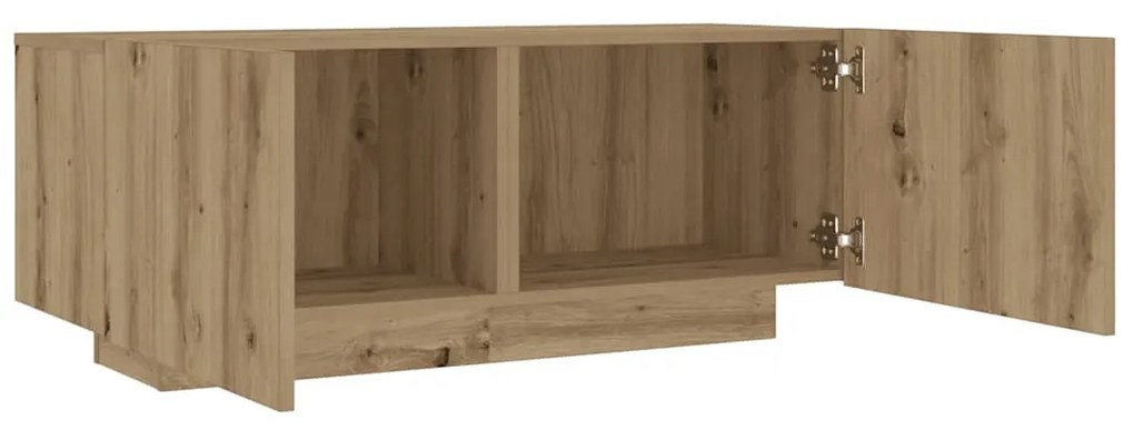 Κομοδίνο τεχνίτης Δρυς 100x35x40 εκ. από Επεξεργασμένο Ξύλο - Καφέ
