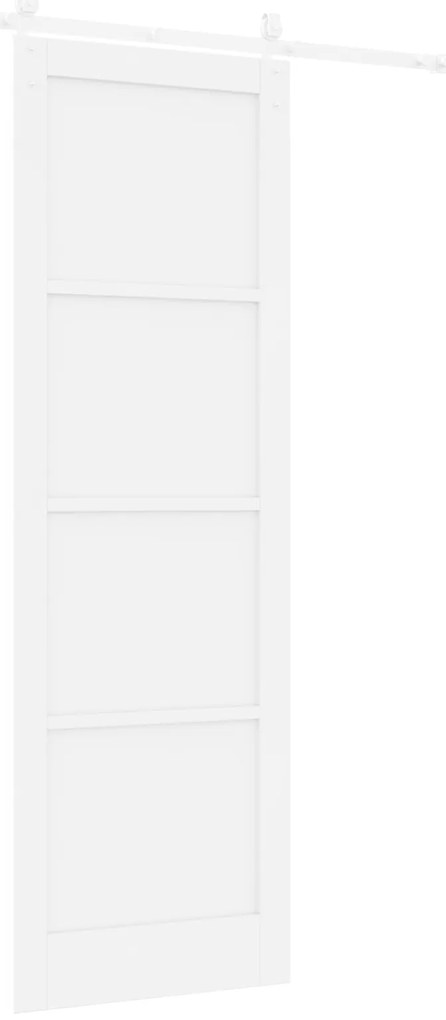 vidaXL Πόρτα Συρόμενη με Εξαρτήματα Λευκή 78 x 232 εκ. Συμπαγές Ξύλο Πεύκου
