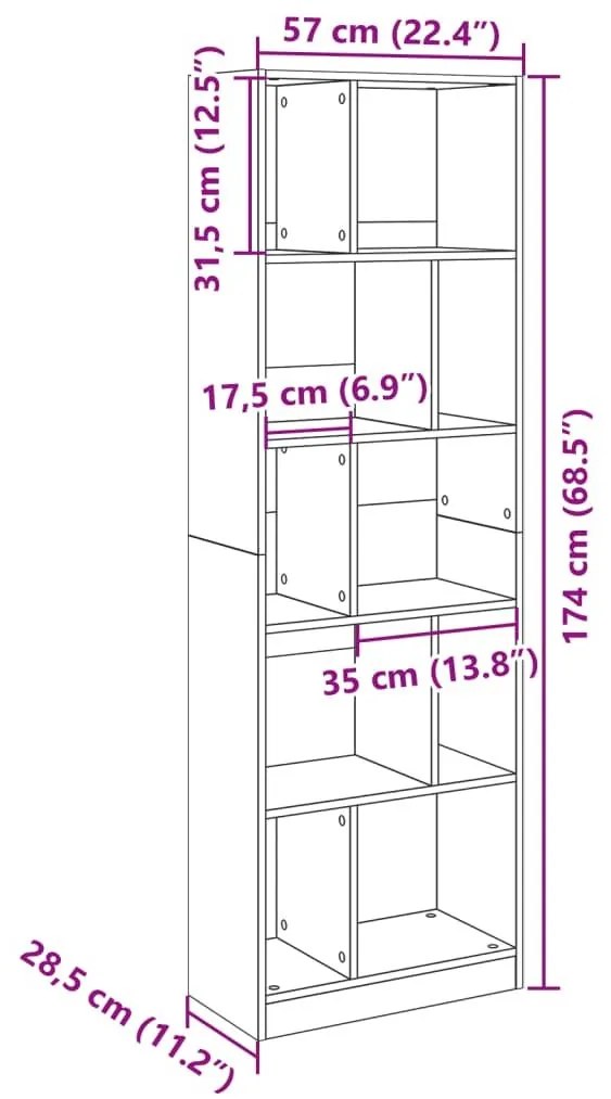 Βιβλιοθήκη Sonoma Δρυς 57x28,5x174 εκ. από Επεξεργασμένο Ξύλο - Καφέ