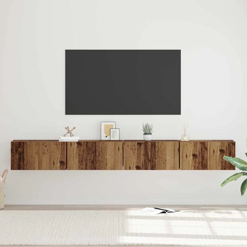 vidaXL Σετ επίπλου τηλεόρασης 4 pcs Παλαιό ξύλο 60 x 30 x 30 cm
