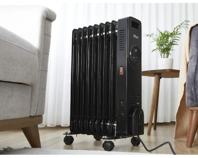 Καλοριφέρ Λαδιού  Zilan ZLN8416, 2000 W, 9 πτερύγια, 3 βαθμίδες, Τηλεχειριστήριο, Θερμοστάτης, Μαύρο