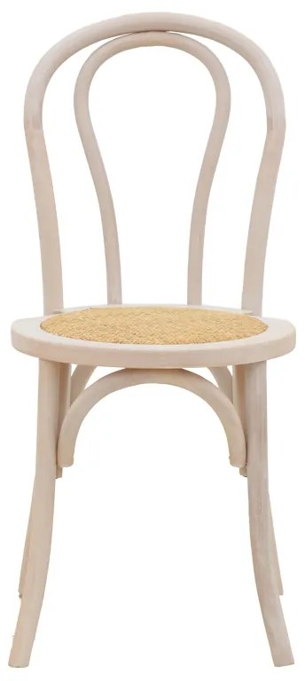 Καρέκλα Azhel pakoworld white wash ξύλο οξιάς-έδρα φυσικό rattan 41x50x89εκ - 263-000018