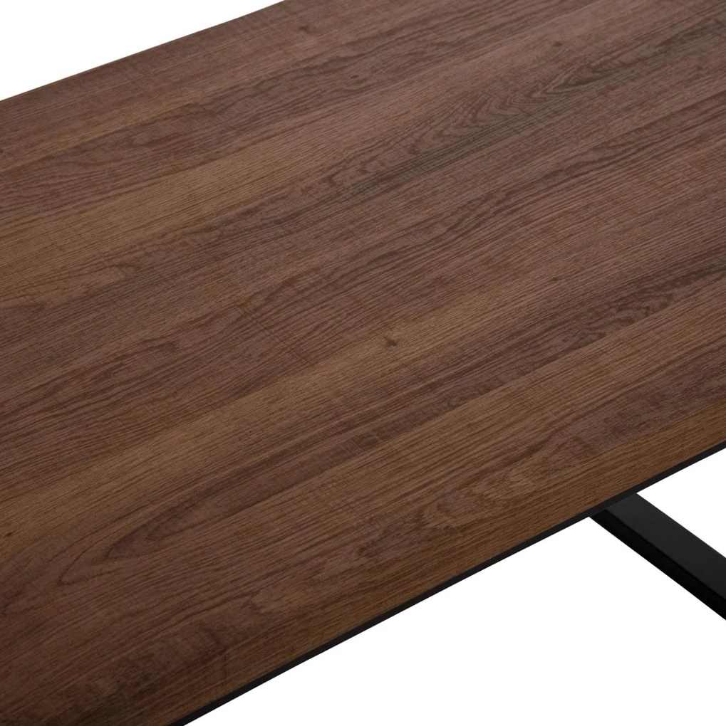 Τραπεζάκι σαλονιού SHABEN C9585.04 MDF Καρυδί Ξύλο με Μαύρη Μεταλλική Βάση 120x56X45Yεκ. 120x56x45 εκ.