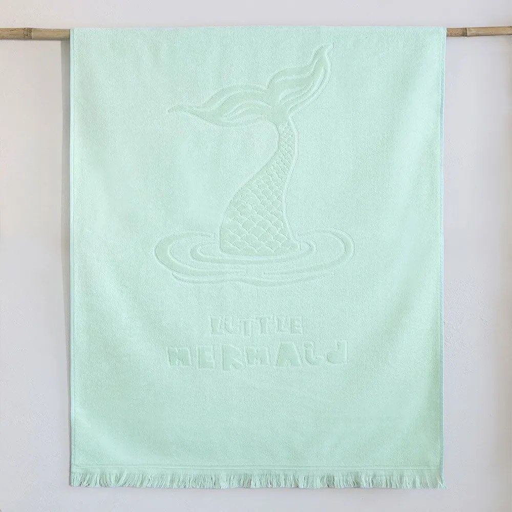 Πετσέτα Θαλάσσης Παιδική Little Mermaid Jacquard Mint Nima Θαλάσσης 70x140cm 100% Cotton