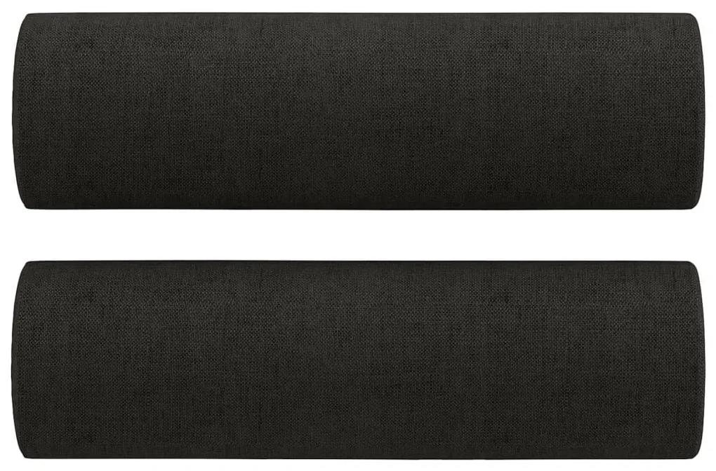 Καναπές Τριθέσιος Μαύρο 180 εκ. Υφασμάτινος με Μαξιλάρια - Μαύρο