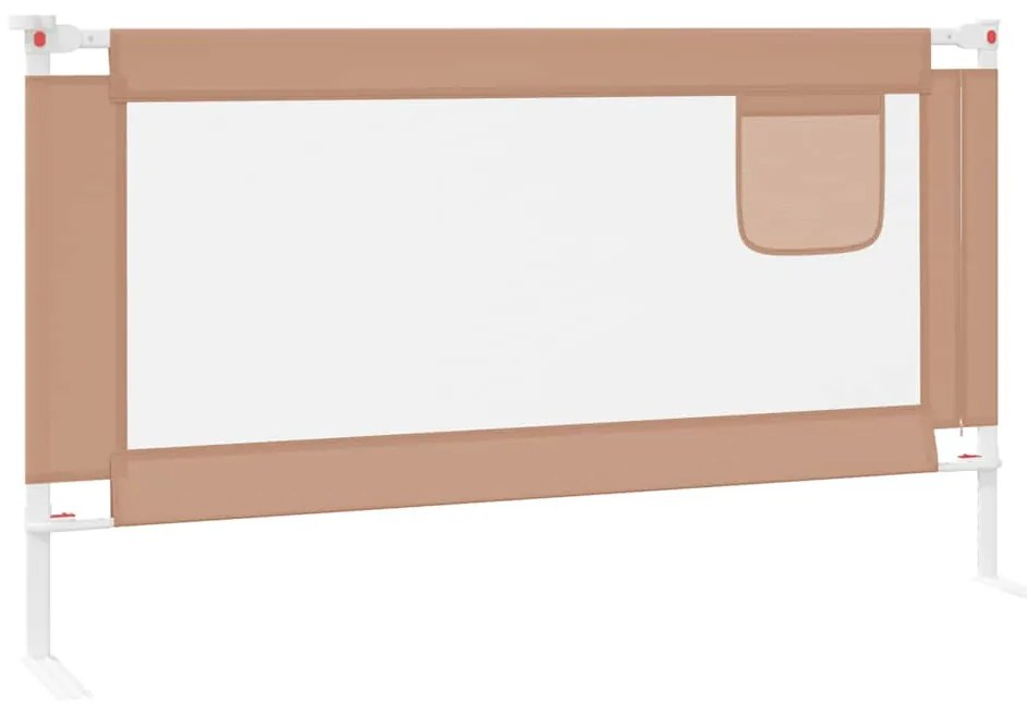 vidaXL Μπάρα Κρεβατιού Προστατευτική Taupe 150 x 25 εκ. Υφασμάτινη