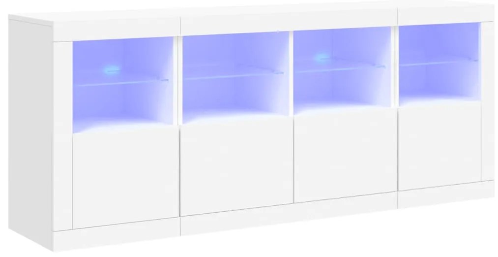 vidaXL Μπουφές με Φώτα LED Λευκός 163 x 37 x 67 εκ.