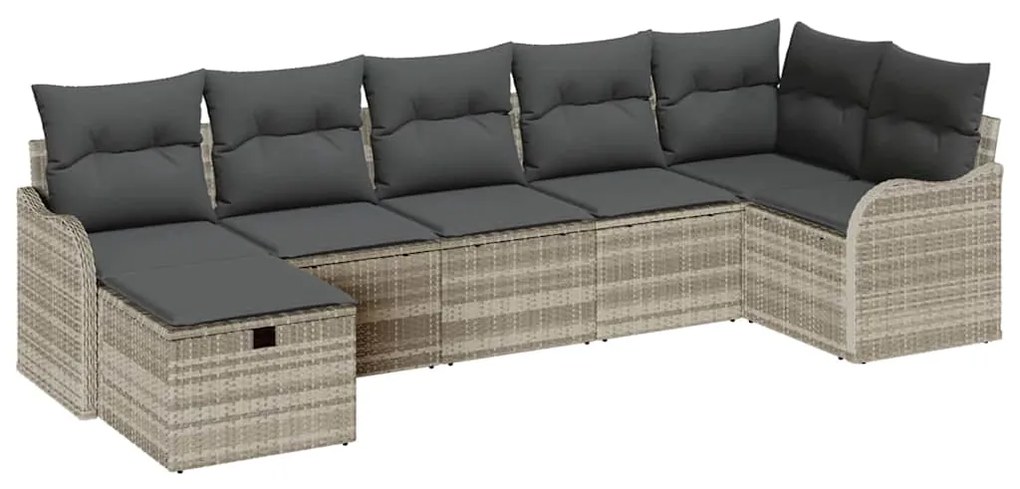 vidaXL Σετ Καναπέ με μαξιλάρι Ανοιχτό γκρι συνθετικό ρατάν