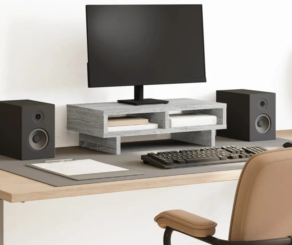 vidaXL Βάση Οθόνης Γκρι Sonoma 50x27x15 εκ. από Επεξεργασμένο Ξύλο