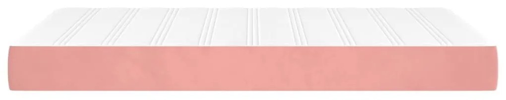 Στρώμα με Pocket Springs Ροζ 120x200x20 εκ. Βελούδινο - Ροζ