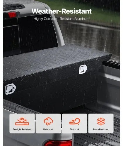VEVOR Crossover Tool Box 72x20x14 In Heavy Duty Aluminum Toolbox for Truck Bed