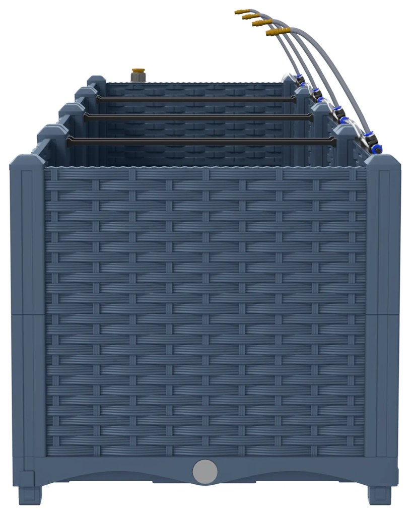vidaXL Γλάστρες Κήπου 1 τεμ Γκρι 160 x 40 x 37.5 cm Πλαστικό