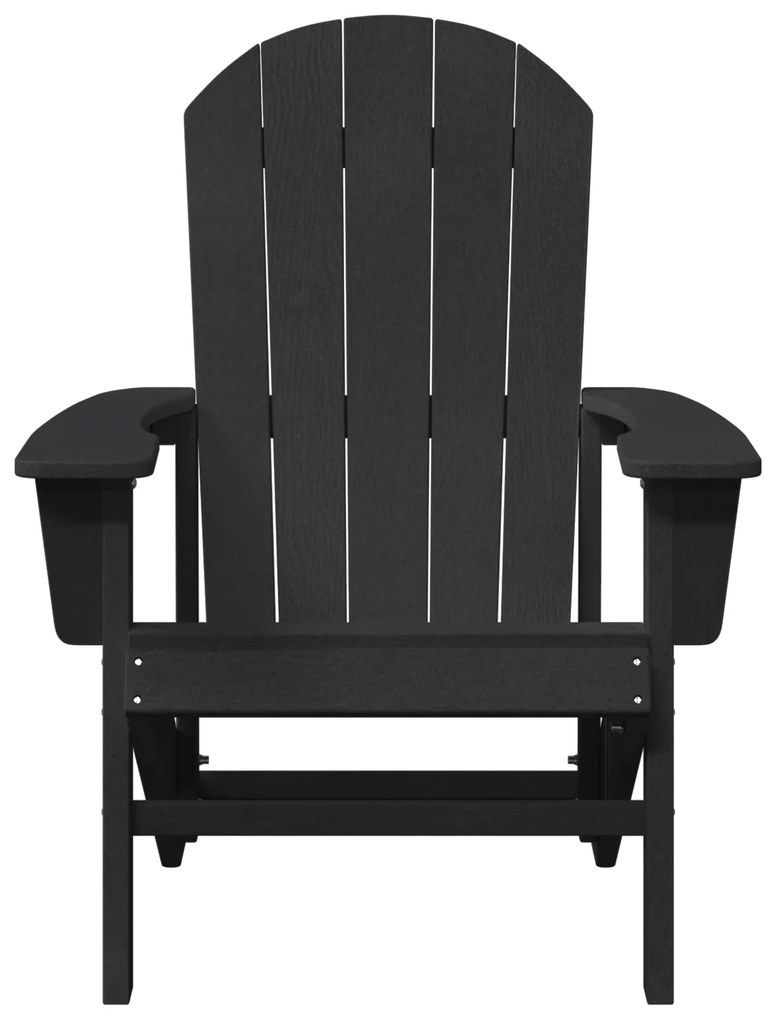 vidaXL Καρέκλα Adirondack Μαύρη 74x82x91 εκ. HDPE