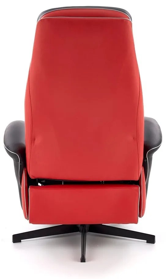 Ρυθμιζόμενη πολυθρόνα Houston 518, 86x77x72cm, 30 kg, Μαύρο, Κόκκινο, Οικολογικό δέρμα | Epipla1.gr
