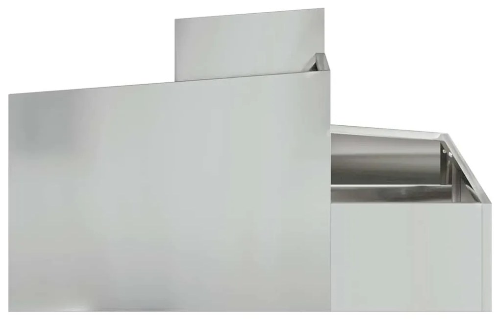 vidaXL Γλάστρα Κήπου Ασημί 80 x 80 x 50 εκ. Γαλβανισμένος χάλυβας