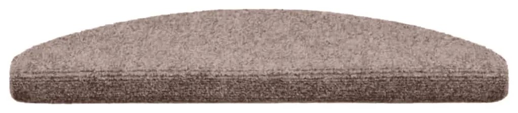 vidaXL Πατάκια Σκαλιών Αυτοκόλλητα 15 τεμ. 65x21x4 εκ. Κρεμ Ημίστρογγυλά Μεγάλα
