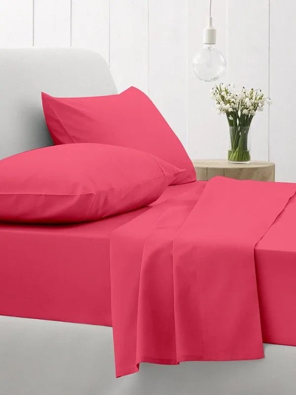 Σετ Σεντόνια Cotton Feelings 112 Fuchsia Υπέρδιπλο με λάστιχο (170x205+30)