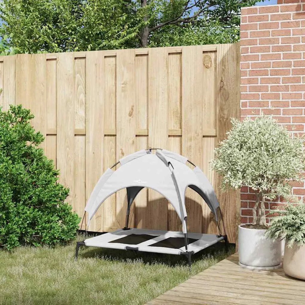 vidaXL Κρεβάτι Σκύλου Ασημί Γκρι 92 x 77 x 82,5 εκ. Ατσάλι