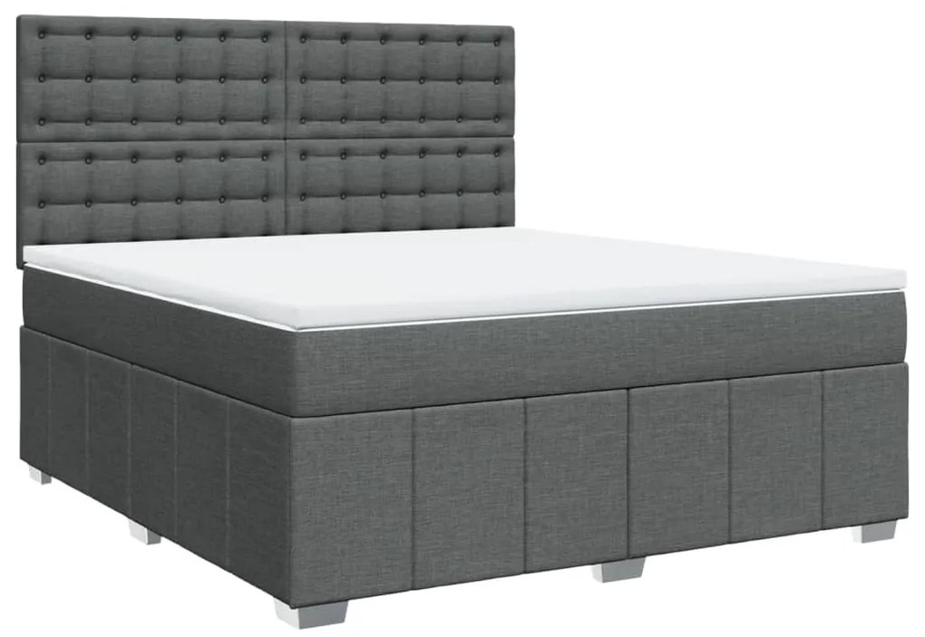 ΚΡΕΒΑΤΙ BOXSPRING ΜΕ ΣΤΡΩΜΑ ΣΚΟΥΡΟ ΓΚΡΙ 180X200 ΕΚ ΥΦΑΣΜΑΤΙΝ 3294062