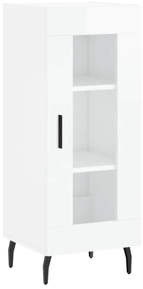 vidaXL Ντουλάπι Γυαλιστερό Λευκό 34,5x34x90 εκ. Επεξεργασμένο Ξύλο