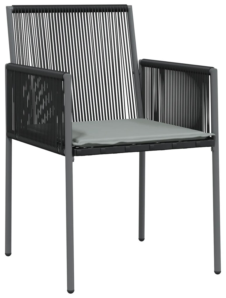 vidaXL Σετ των 4 Μαύρο Πολυ Ρατάν 54x60.5x83.5 εκ Ανθεκτικό