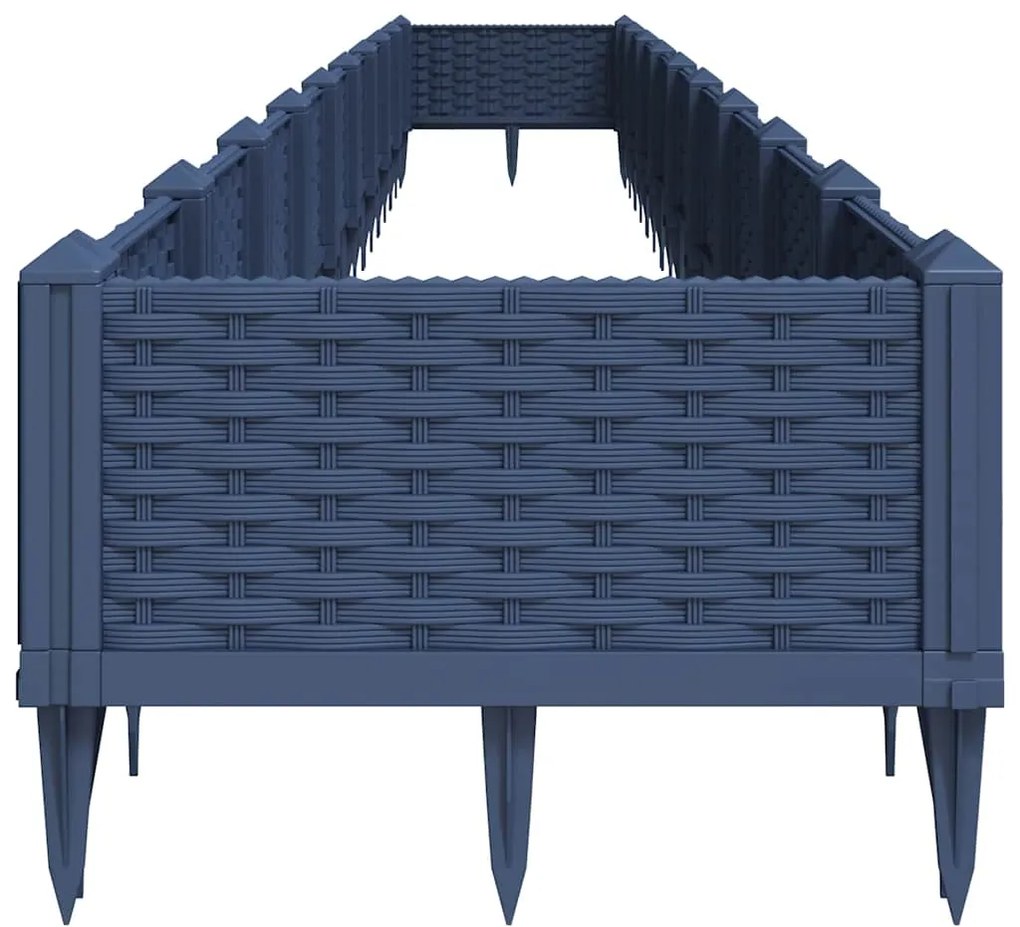 vidaXL Ζαρντινιέρα με Πασσάλους Μπλε Γκρι 362,5x42,5x28,5εκ. Πολυπροπυλένιο