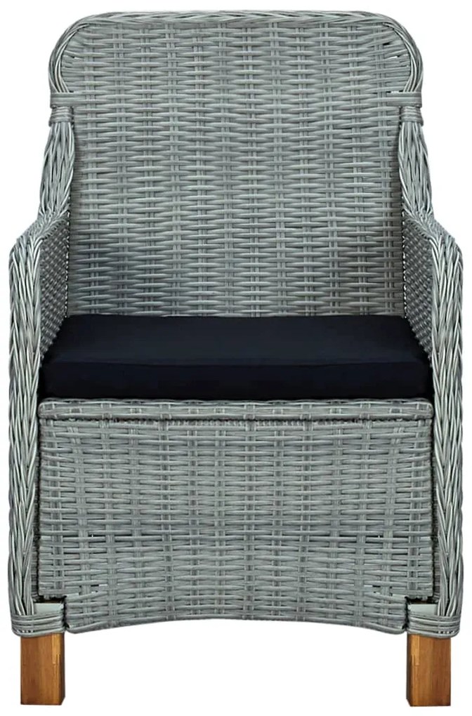 vidaXL Πολυθρόνες Εξωτ. Χώρου 2 τεμ. Αν. Γκρι Συνθ. Ρατάν με Μαξιλάρια
