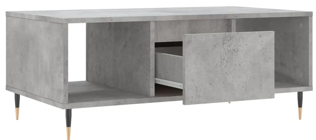 vidaXL Τραπεζάκι Σαλονιού Γκρι Σκυροδ. 90x50x36,5 εκ. Επεξεργ. Ξύλο