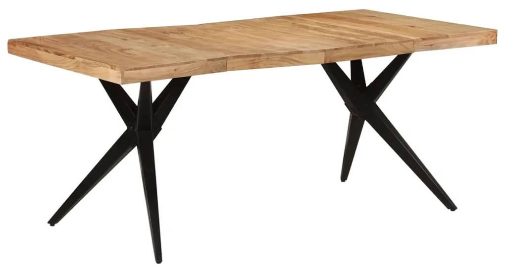 vidaXL Τραπεζαρία Μαύρη 180 x 90 x 77 εκ. από Μασίφ Ξύλο Ακακίας