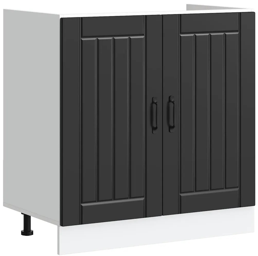 vidaXL Ντουλάπι βάσης νεροχύτη "Lucca" Μαύρο κατασκευασμένο ξύλο
