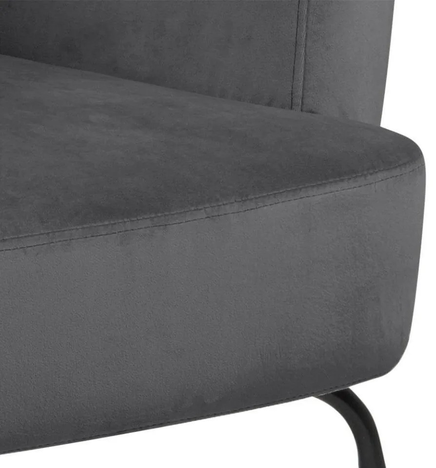 Πολυθρόνα Oakland 525, Γκρι, 83x75x75cm, Ταπισερί, Πόδια: Μεταλλικά