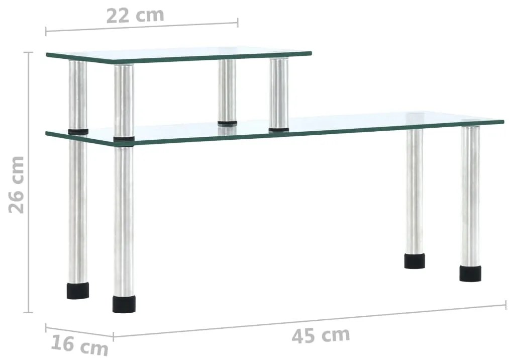 vidaXL Ραφιέρα Κουζίνας Διαφανής 45 x 16 x 26 εκ. από Ψημένο Γυαλί