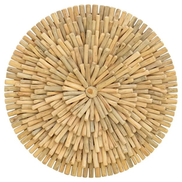 Διακοσμητικό τοίχου Decofy Inart drift ξύλο σε φυσική απόχρωση Φ60x5εκ