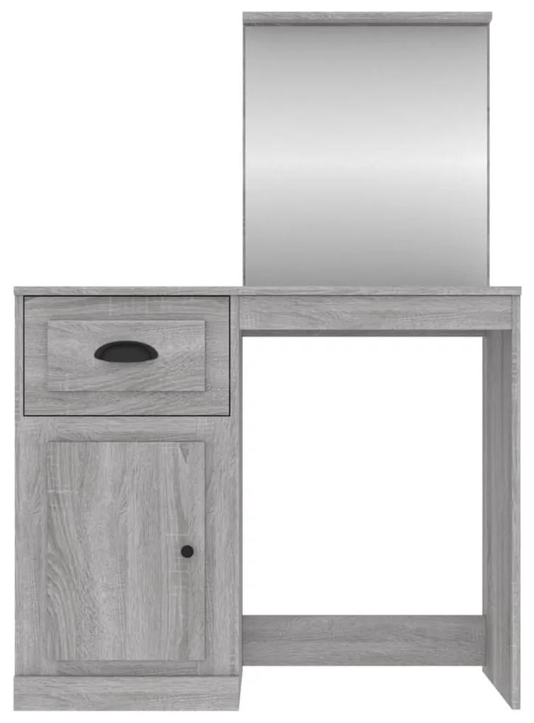 Μπουντουάρ με Καθρέφτη Γκρι Sonoma 90x50x132,5 εκ. Επεξ. Ξύλο - Γκρι