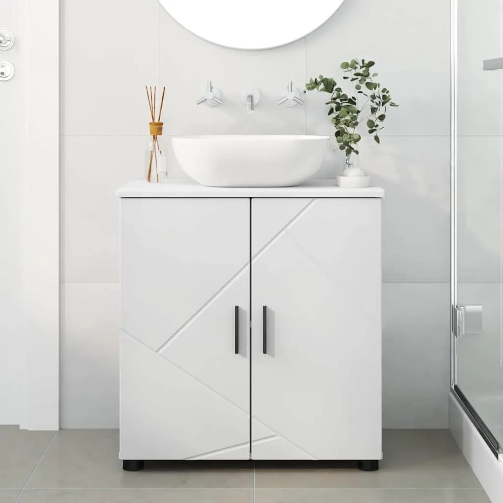 vidaXL Ντουλάπι Μπάνιου Λευκό 61 x 35 x 64 εκ. Επεξεργασμένο ξύλο