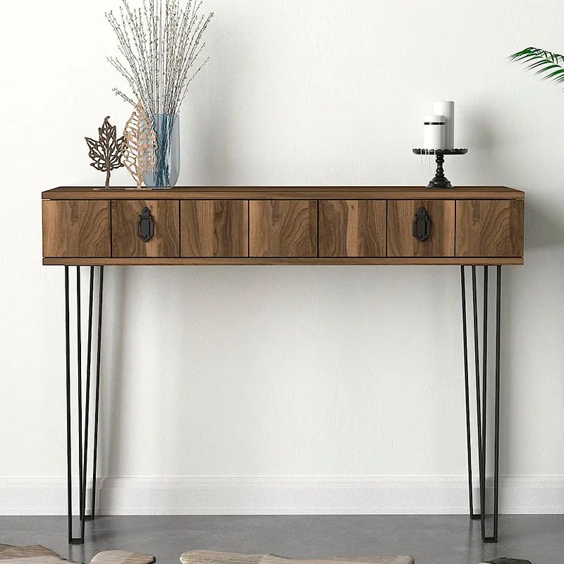 ΚΟΝΣΟΛΑ HELSINKI MEGAPAP ΧΡΩΜΑ ΚΑΡΥΔΙ 120X35,5X90ΕΚ.