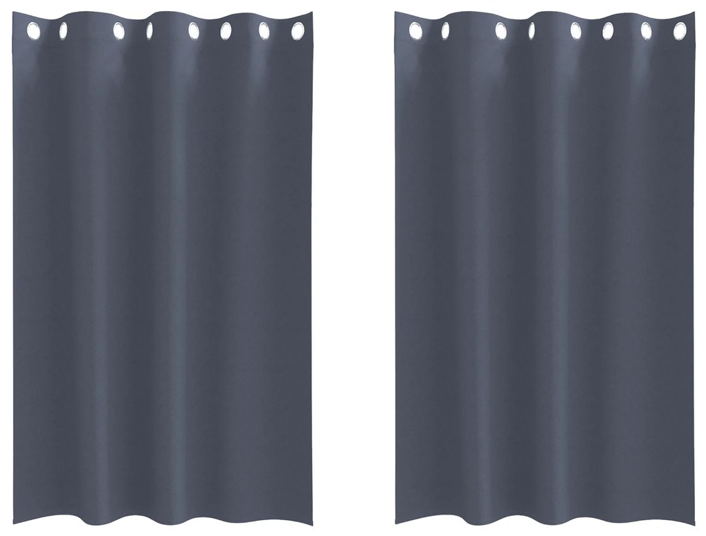 vidaXL Κουρτίνες με κουρτίνες 2 pcs Ανθρακί 175 x 140 εκ. Πολυεστέρας
