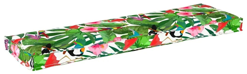 vidaXL Μαξιλάρι παλέτας για πάγκο Floral Πολύχρωμο 140 x 40 x 8 εκ.