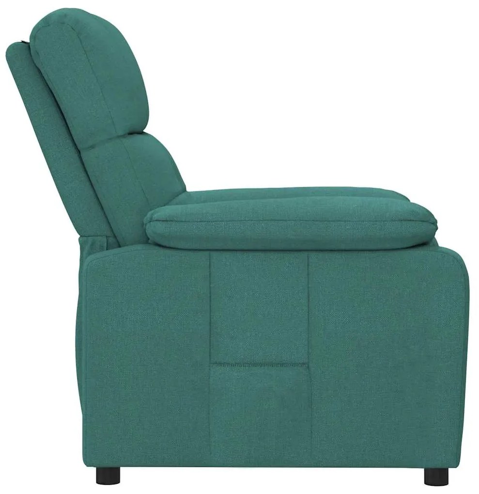 vidaXL Πολυθρόνα Ανακλινόμενη Σκούρο Πράσινο Υφασμάτινη