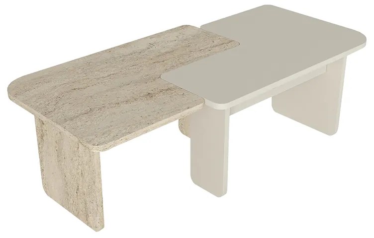 ΤΡΑΠΕΖΑΚΙ ΣΑΛΟΝΙΟΥ ΣΕΤ 2ΤΜΧ SEVILLA MEGAPAP ΧΡΩΜΑ SANDSTONE - TRAVERTINE 75X75X37,4ΕΚ.