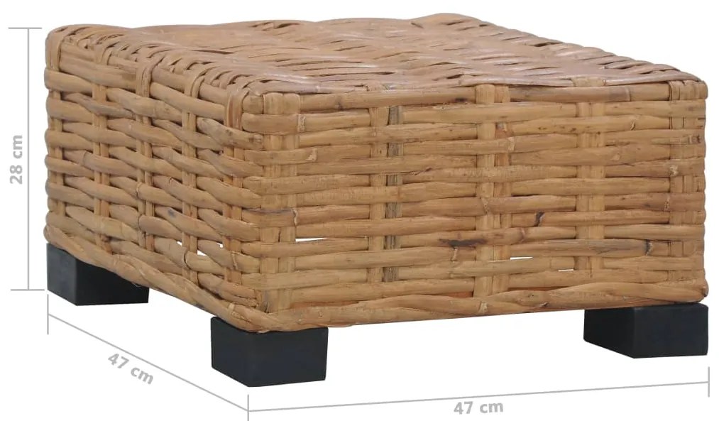 vidaXL Τραπεζάκι Σαλονιού 47 x 47 x 28 εκ. από Γνήσιο Ρατάν