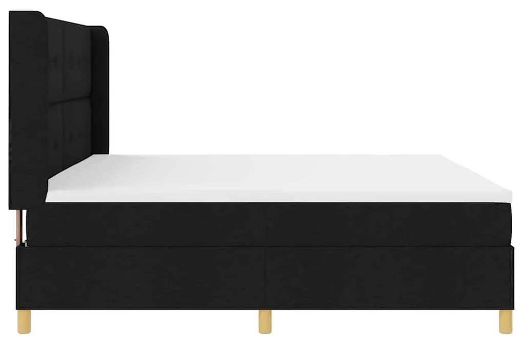 vidaXL Κρεβάτι με ελατήριο με στρώμα Μαύρο 200 x 200 cm ύφασμα