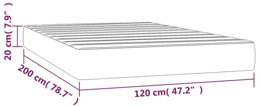 vidaXL Στρώμα με Pocket Springs Καπουτσίνο 120x200x20 εκ. Συνθ. Δέρμα