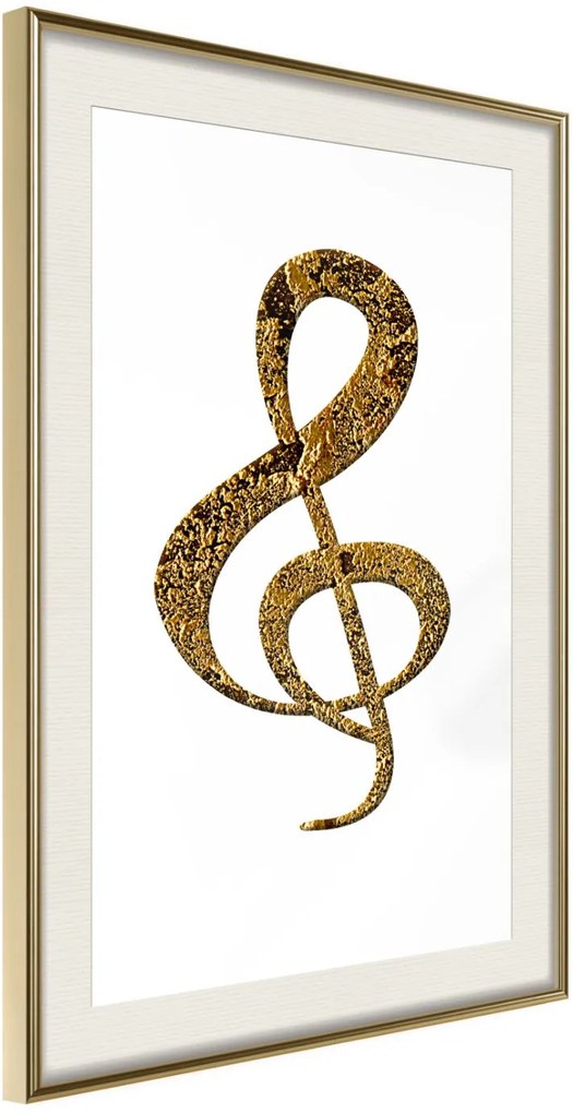 Αφίσα - Golden Treble Clef - 20x30 - Χρυσό - Με πασπαρτού