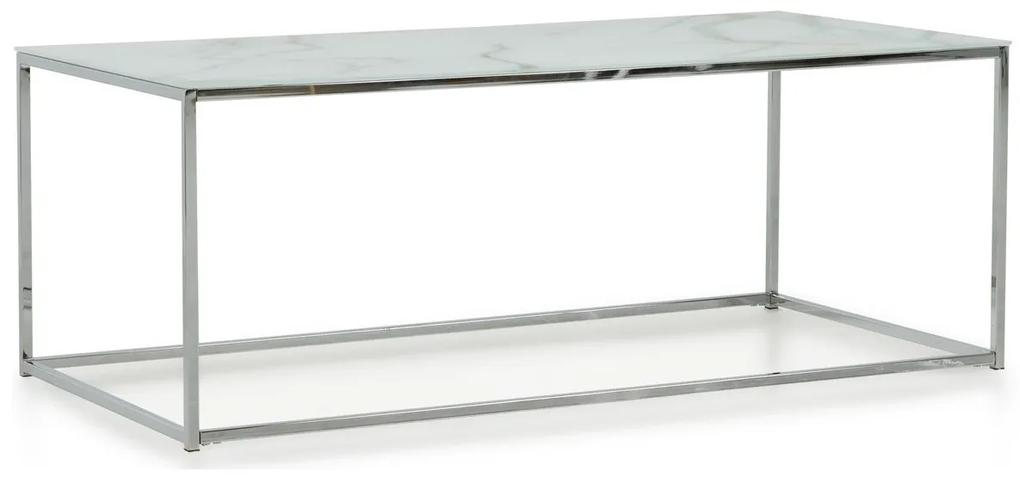 Τραπεζάκι σαλονιού Concept 55 204, Άσπρο, Γκρι, 45x60x120cm, Γυαλί, Γωνιακό | Epipla1.gr