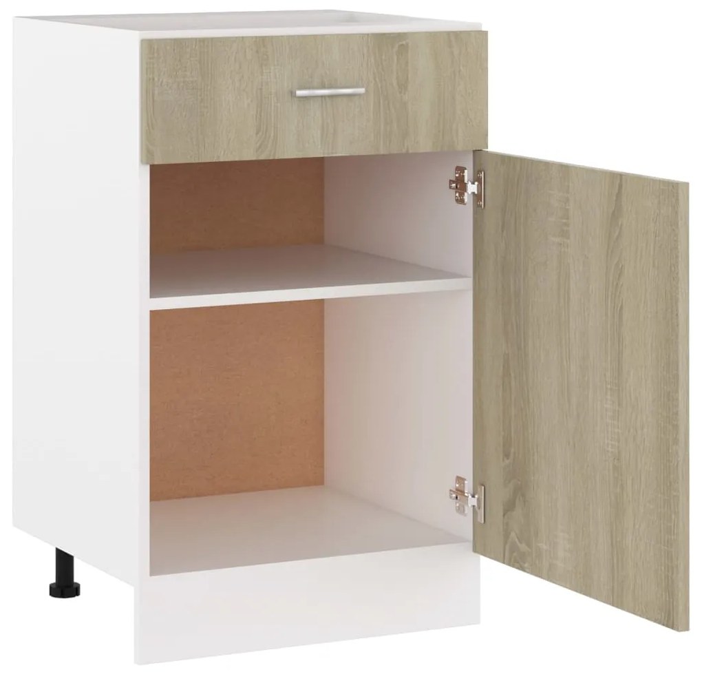 vidaXL Ντουλάπι με Συρτάρια "Lyon" σε Χρώμα Sonoma Δρυς 50x46x81,5 εκ. από Τεχνητό Ξύλο