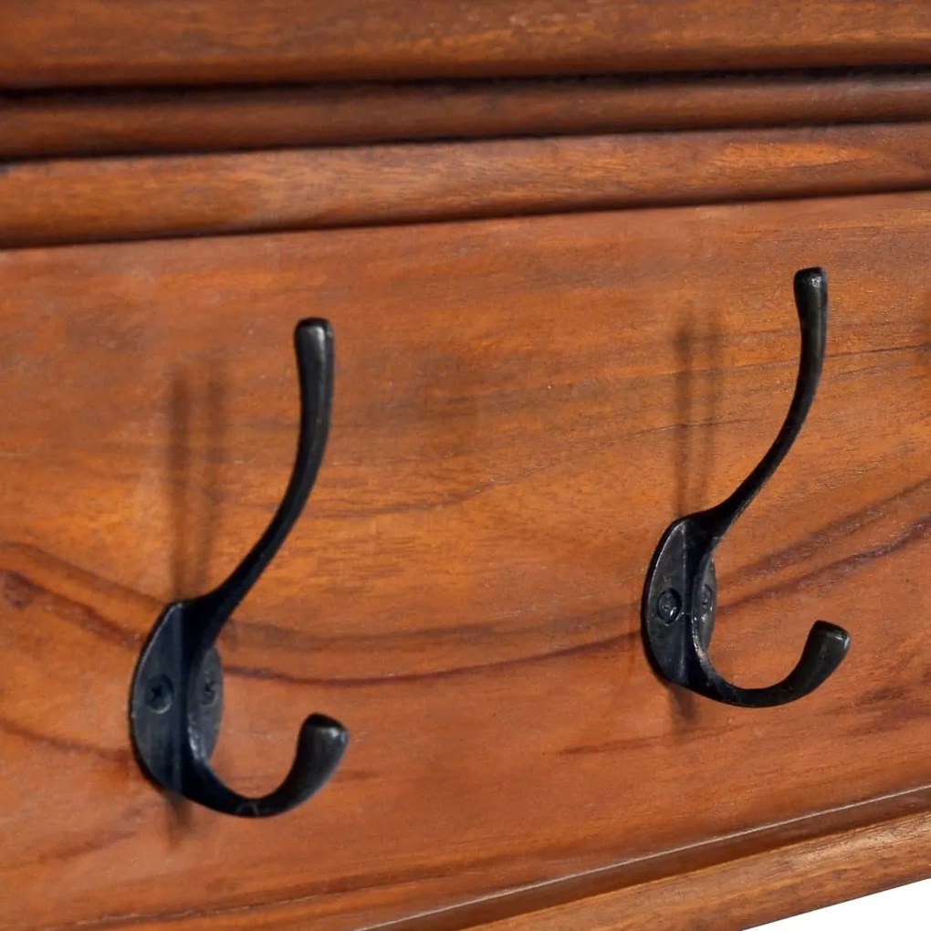 vidaXL Κρεμάστρα Τοίχου 70 x 10 x 20 εκ. από Μασίφ Ξύλο Teak