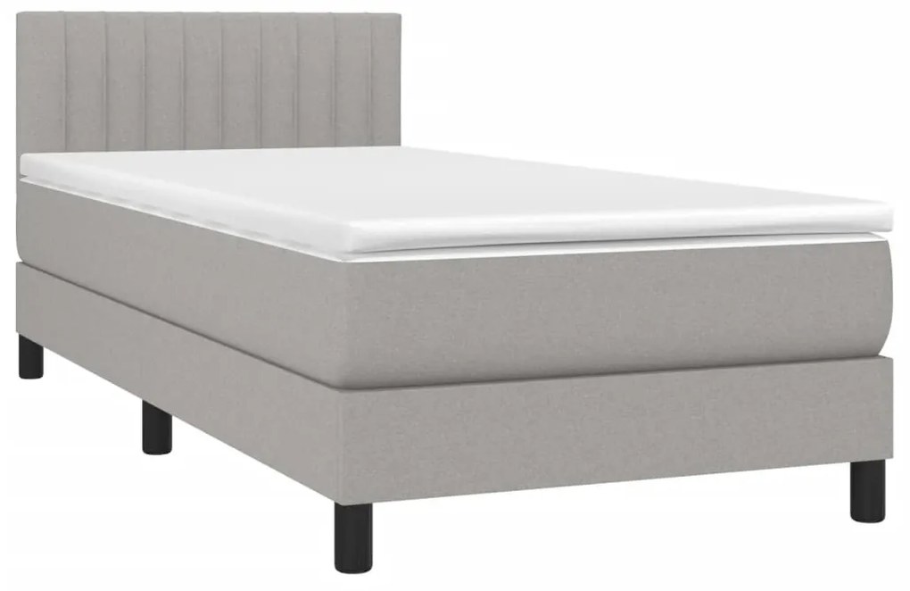 ΚΡΕΒΑΤΙ BOXSPRING ΜΕ ΣΤΡΩΜΑ ΑΝΟΙΧΤΟ ΓΚΡΙ 90X200 ΕΚ. ΥΦΑΣΜΑΤΙΝΟ 3140185