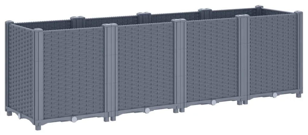 vidaXL Ζαρντινιέρα Κήπου Μπλε Γκρι 160x40x53 εκ. Πολυπροπυλένιο